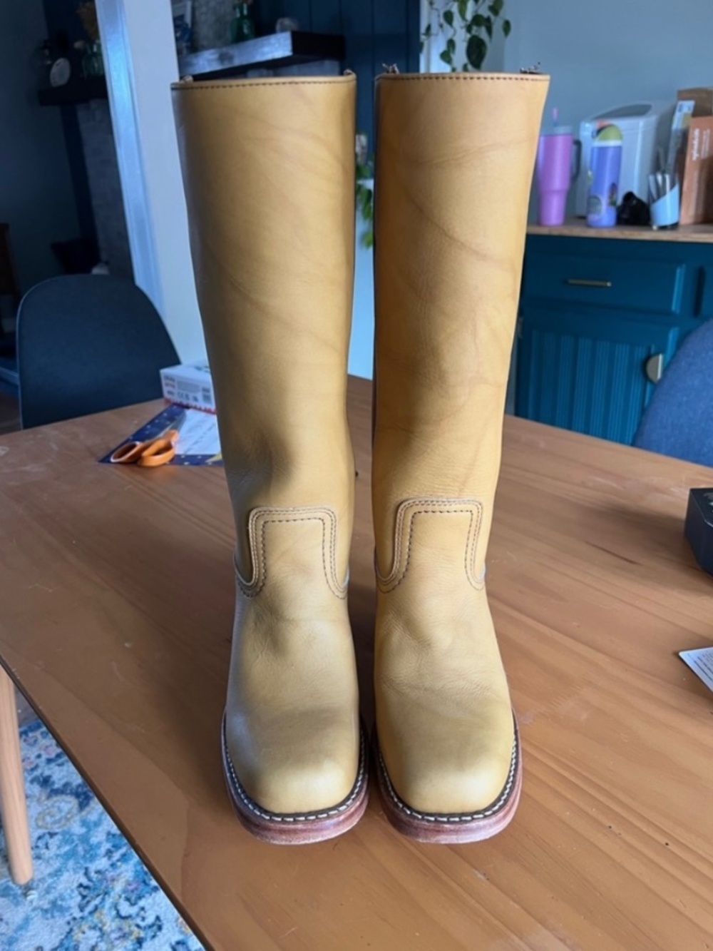 Frye Campus 14L Boots - Banana Yellow Leather - Size 6.5 Women